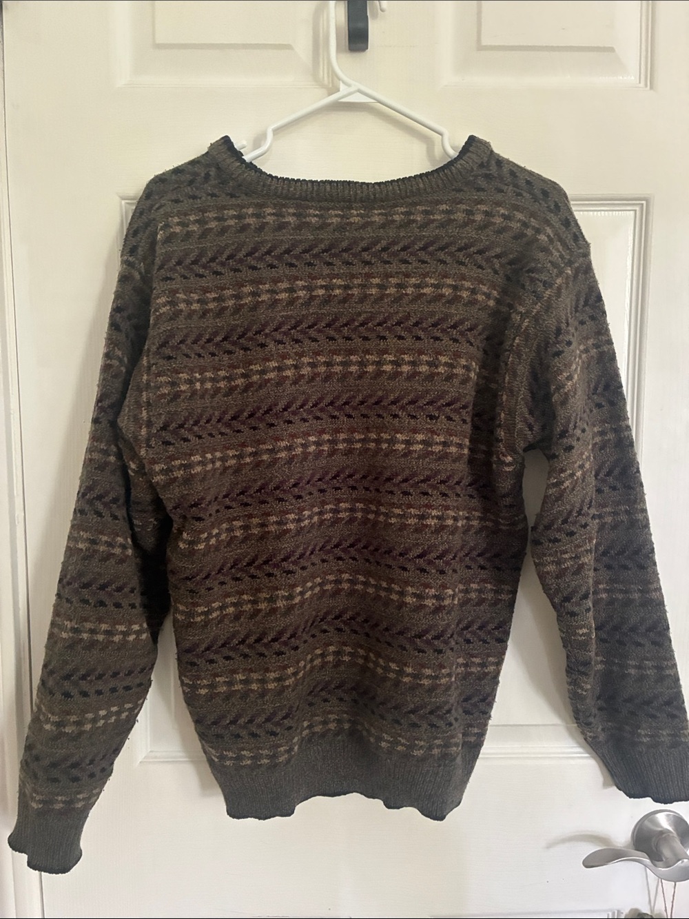 Jantzen Brown Open-Weave Crewneck Sweater - Picture 5 of 6